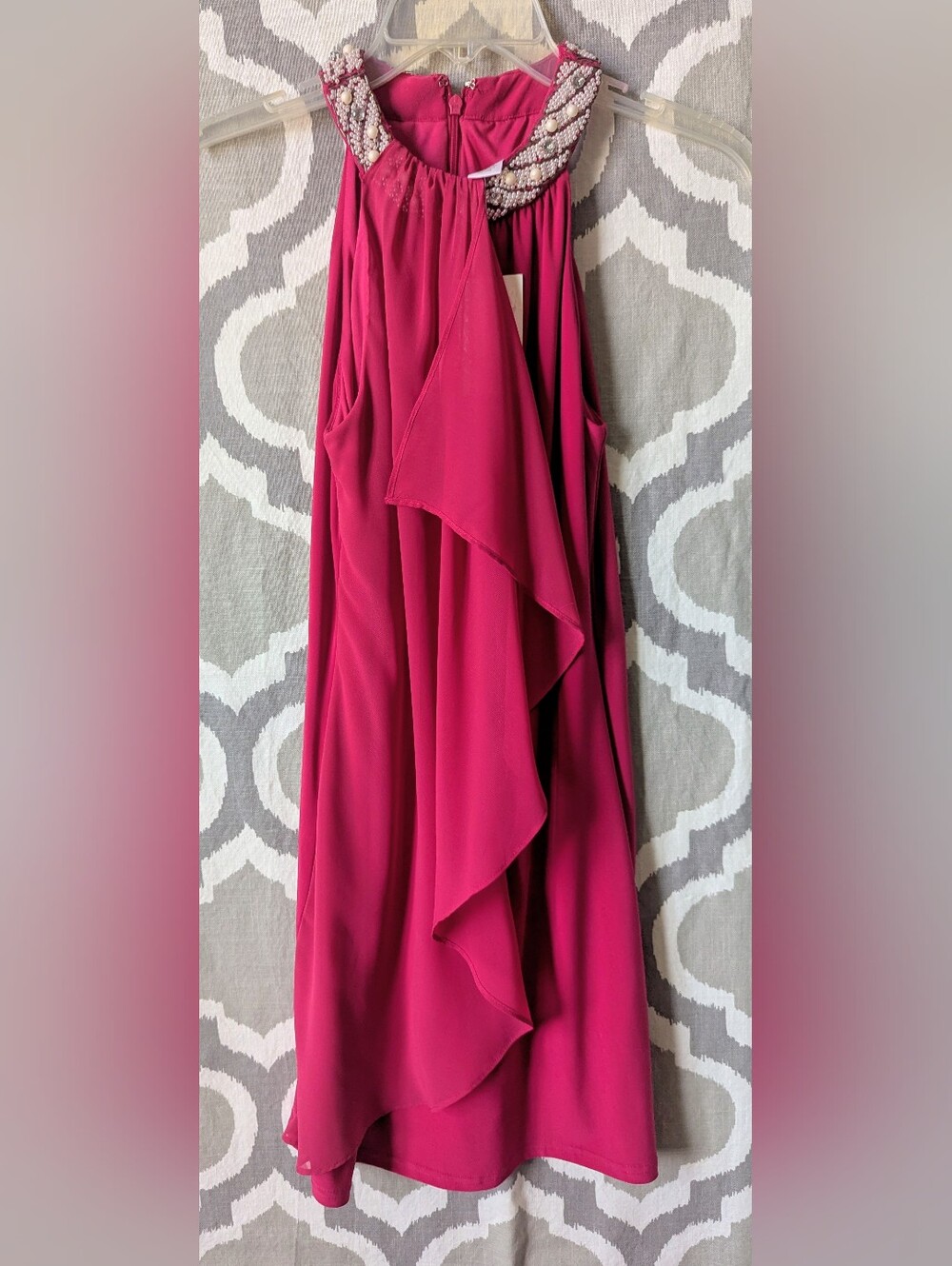 Cache Cocktail Dress with Beaded Neckline